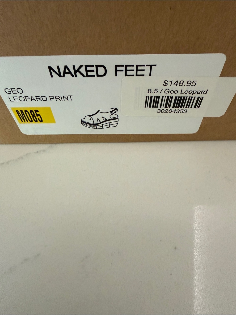 Naked Feet Leopard Print Platform Sandals - Tan/Black - Picture 2 of 9